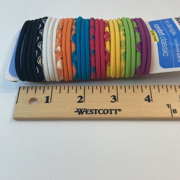 Scunci Hair Elastics No Damage Comfort Classics Orange Black Purple Green - Picture 12 of 13